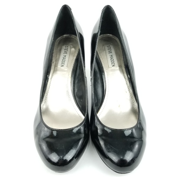 Steve Madden Black Patent Leather Heels 8.5  Ei44 - Picture 2 of 8